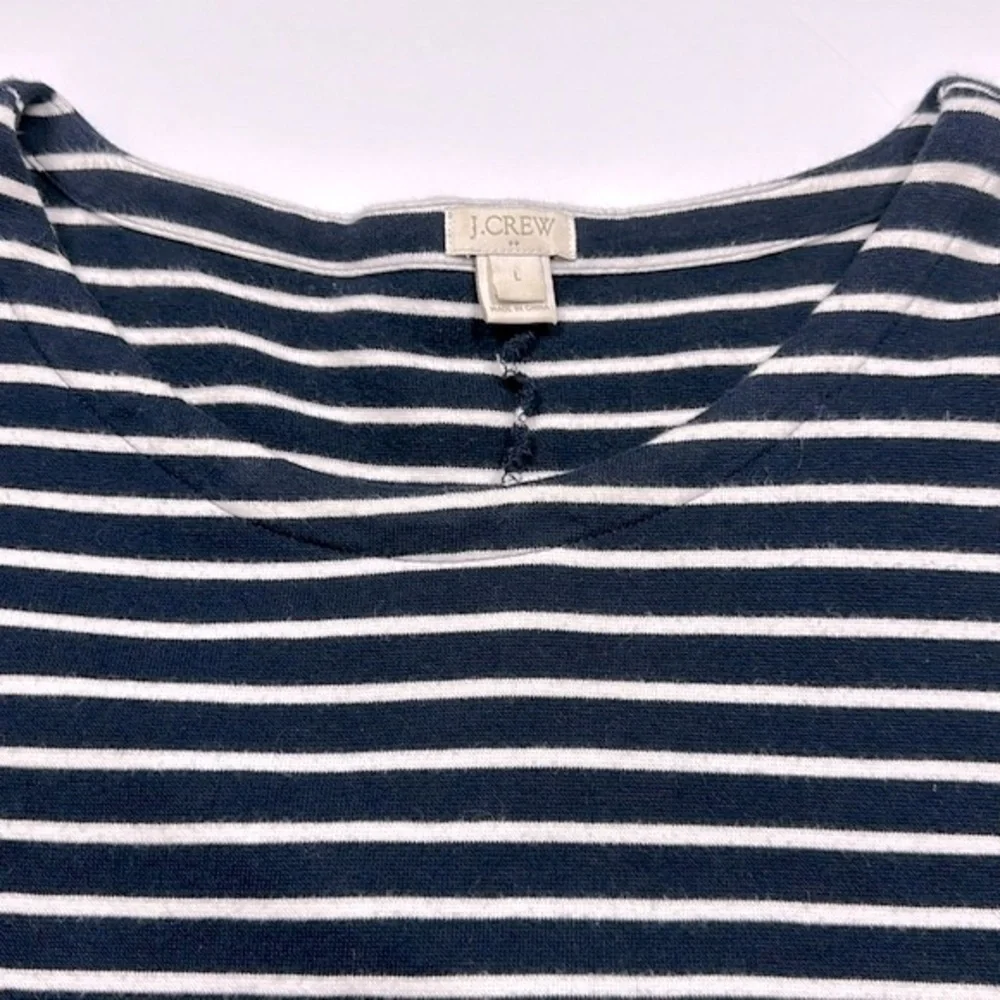 J. Crew Women’s Classic Nautical Striped Cotton Fit & Flare Dress Size Large